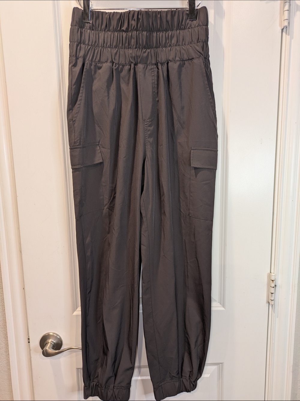 Hyfve Cargo Jogger Pants Gray Utility Elastic Waist Cuffed Women's Medium
